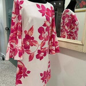 Bright Floral Pink Dress Palm Beach Style